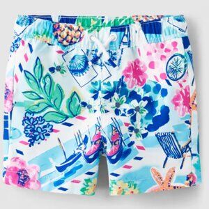 Gymboree Boys Size 7 Tropical Swim White Blue Trunks NWT Beach Splish-Splash